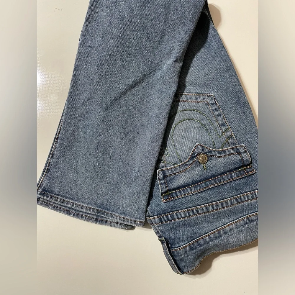 True Religion Ricky Big T Flap Jeans Medium Dusty Wash New